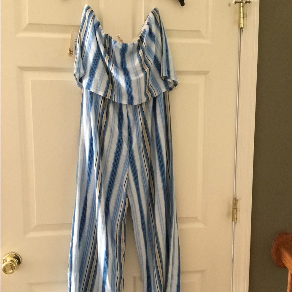 Vertical striped jumpsuit